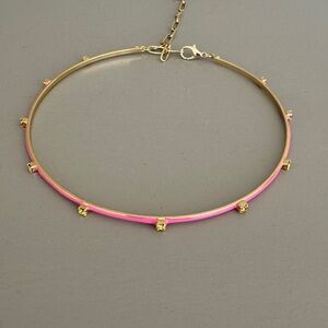 Elegant Gold and Pink Necklace